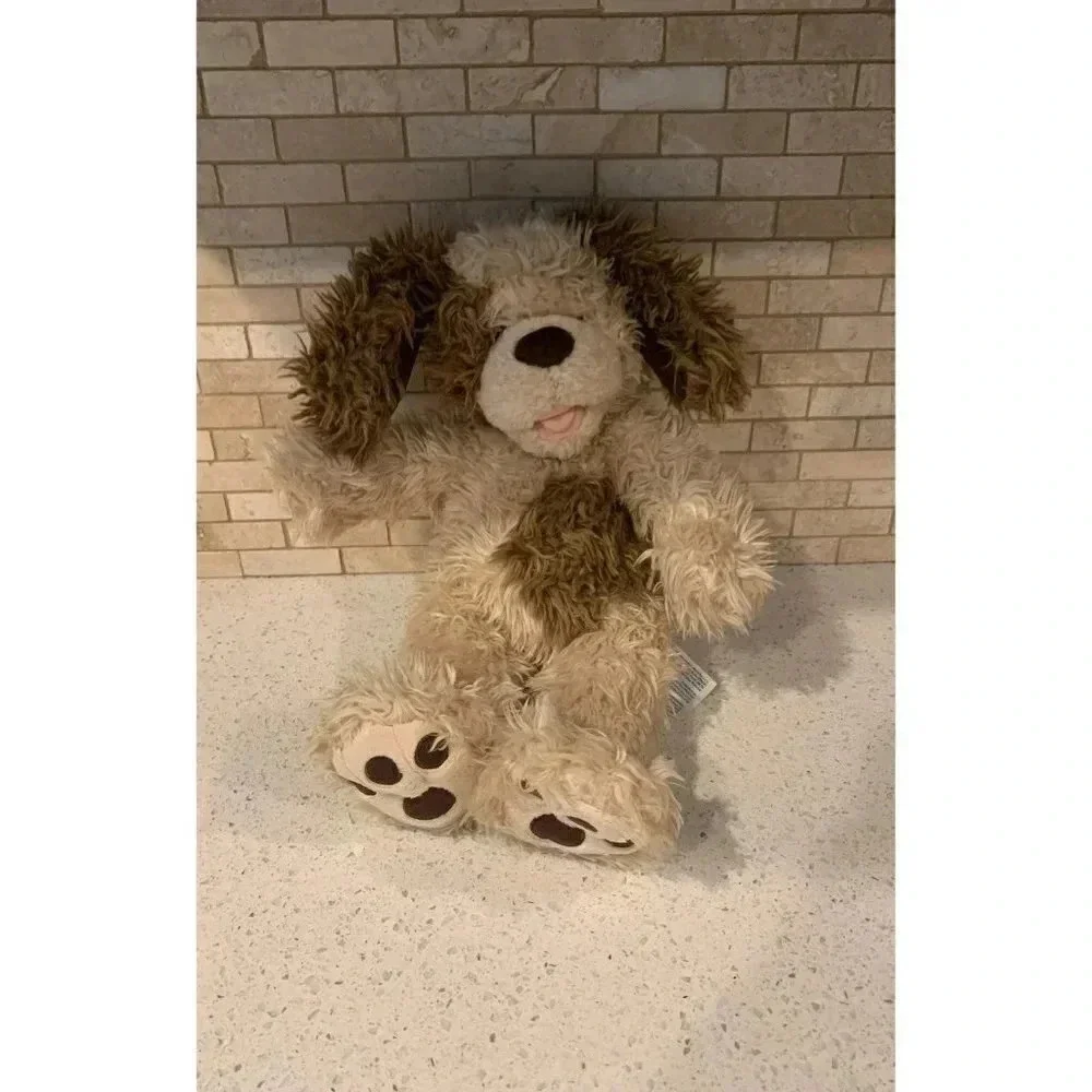 Build-A-Bear Workshop Brown Tan‎ Spotted Fluffy Dog Plush Stuffed Animal- B4